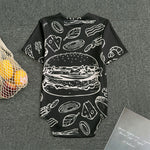 Black And White Hamburger Print Men's Bodysuit