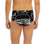 Black And White Hamburger Print Men's Briefs