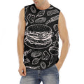 Black And White Hamburger Print Men's Fitness Tank Top