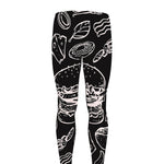 Black And White Hamburger Print Men's leggings