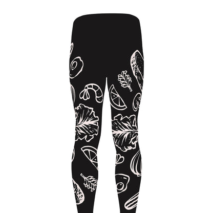 Black And White Hamburger Print Men's leggings