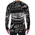 Black And White Hamburger Print Men's Long Sleeve T-Shirt