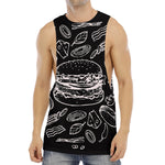 Black And White Hamburger Print Men's Muscle Tank Top