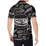 Black And White Hamburger Print Men's Shirt