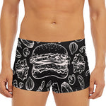 Black And White Hamburger Print Men's Short Boxer Briefs