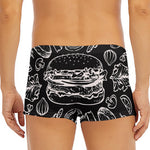 Black And White Hamburger Print Men's Short Boxer Briefs
