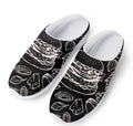Black And White Hamburger Print Mesh Casual Shoes