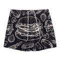 Black And White Hamburger Print Mesh Shorts