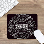 Black And White Hamburger Print Mouse Pad