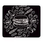 Black And White Hamburger Print Mouse Pad