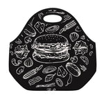 Black And White Hamburger Print Neoprene Lunch Bag