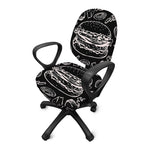 Black And White Hamburger Print Office Chair Cover