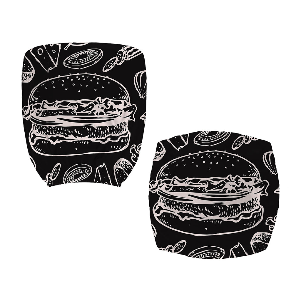 Black And White Hamburger Print Office Chair Cover