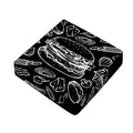 Black And White Hamburger Print Outdoor Seat Cushion Cover