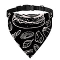 Black And White Hamburger Print Over The Collar Dog Bandana