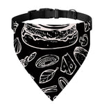 Black And White Hamburger Print Over The Collar Dog Bandana
