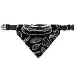 Black And White Hamburger Print Over The Collar Dog Bandana