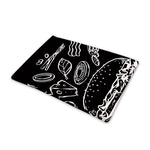 Black And White Hamburger Print Pet Cooling Mat Cover