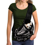 Black And White Hamburger Print Pet Sling Carrier