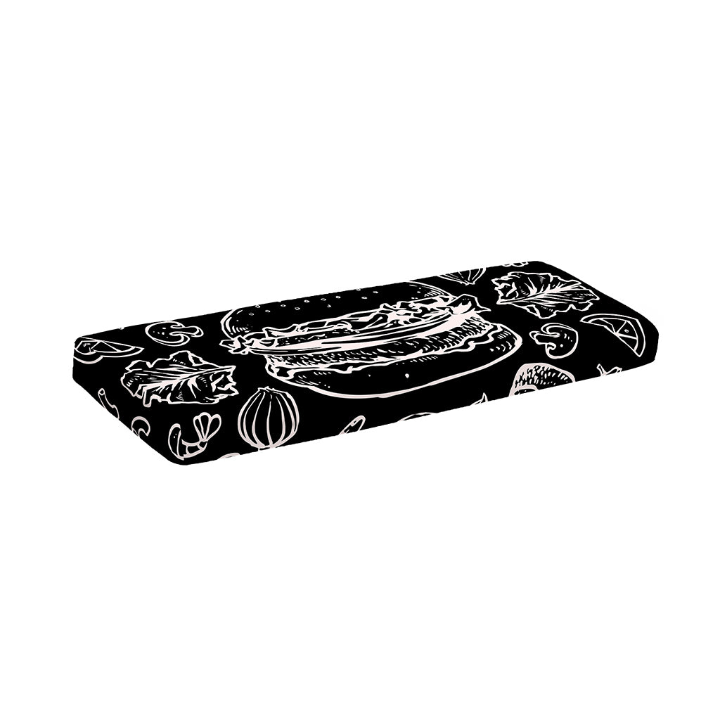 Black And White Hamburger Print Piano Keyboard Cover