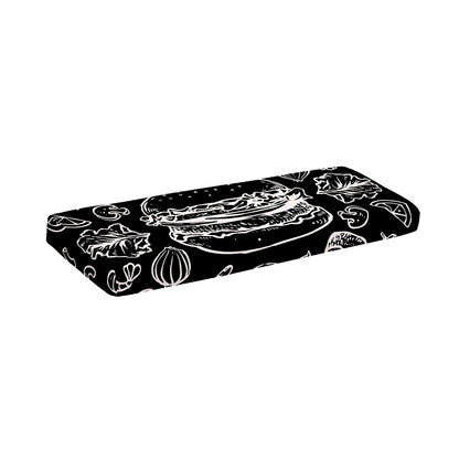 Black And White Hamburger Print Piano Keyboard Cover