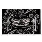 Black And White Hamburger Print Placemat