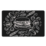 Black And White Hamburger Print Polyester Doormat