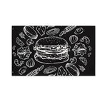 Black And White Hamburger Print Polyester Flag