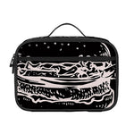 Black And White Hamburger Print Portable Lunch Bag