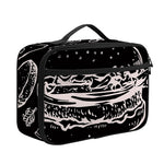 Black And White Hamburger Print Portable Lunch Bag