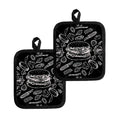 Black And White Hamburger Print Pot Holders