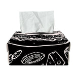 Black And White Hamburger Print Rectangle Tissue Box Cover