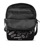 Black And White Hamburger Print Rectangular Crossbody Bag