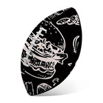 Black And White Hamburger Print Rugby Ball