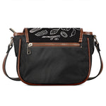 Black And White Hamburger Print Saddle Bag