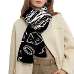 Black And White Hamburger Print Scarf
