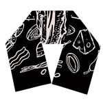 Black And White Hamburger Print Scarf