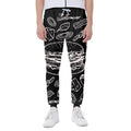 Black And White Hamburger Print Joggers