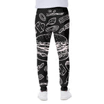 Black And White Hamburger Print Scuba Joggers