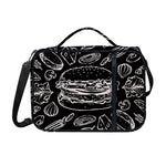 Black And White Hamburger Print Shoulder Strap Bible Bag