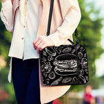 Black And White Hamburger Print Shoulder Strap Bible Bag