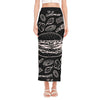 Black And White Hamburger Print Side Slit Maxi Skirt