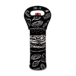 Black And White Hamburger Print Single Neoprene Wine Tote