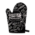 Black And White Hamburger Print Single Oven Mitt