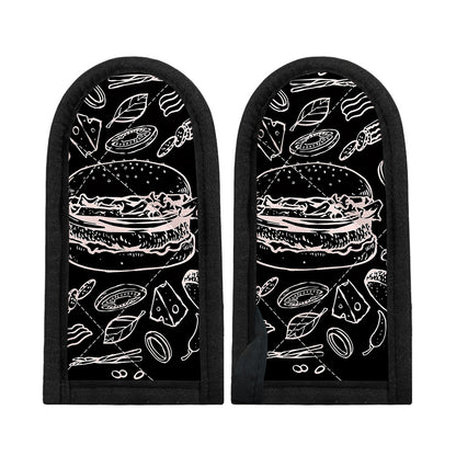 Black And White Hamburger Print Skillet Handle Cover