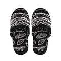 Black And White Hamburger Print Slippers