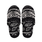 Black And White Hamburger Print Slippers