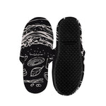 Black And White Hamburger Print Slippers
