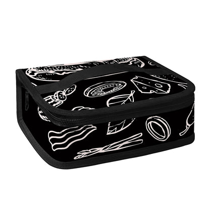 Black And White Hamburger Print Small Lunch Bag