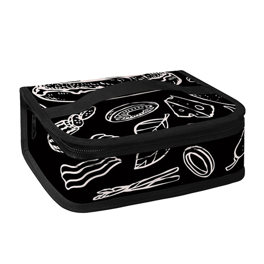 Black And White Hamburger Print Small Lunch Bag